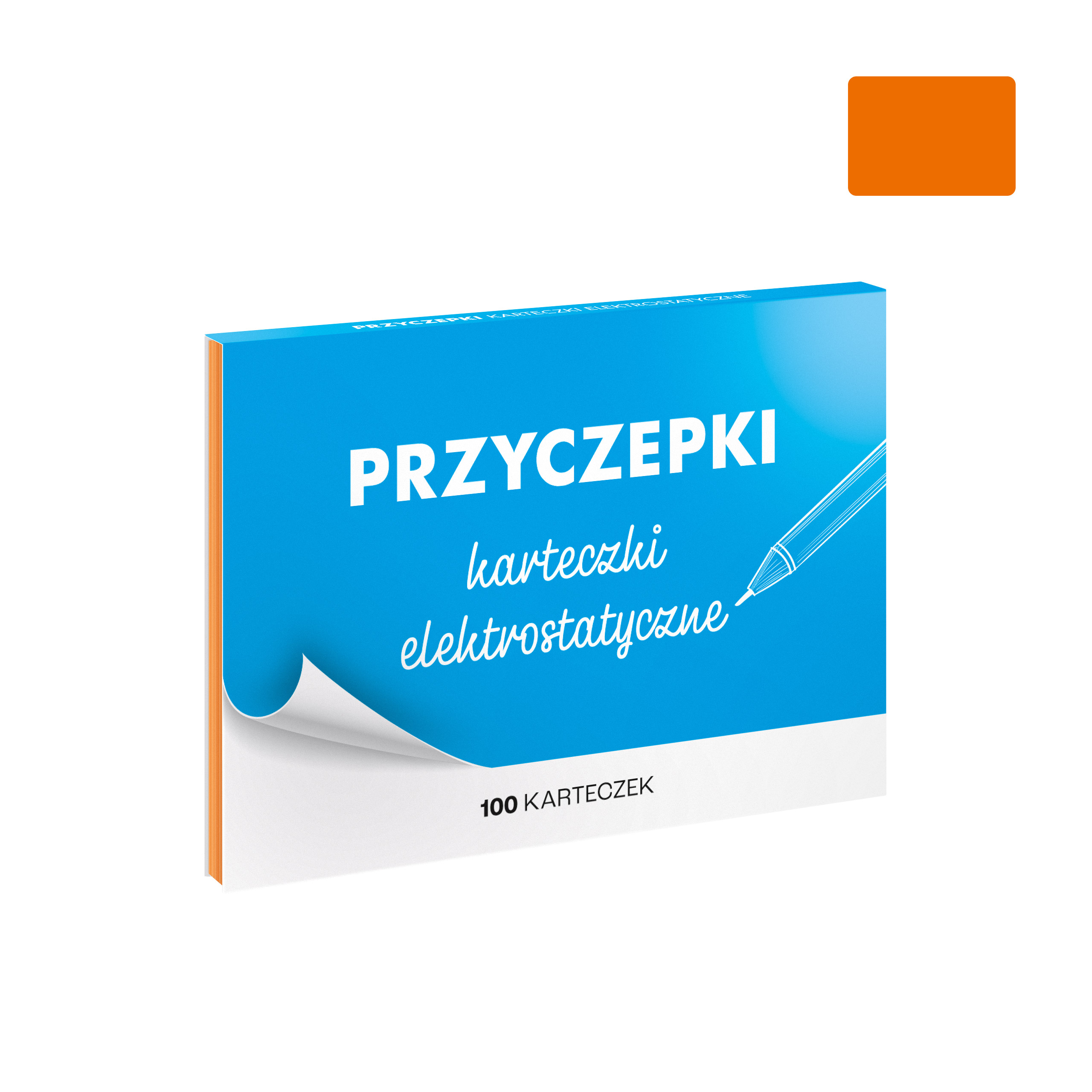 PRZYCZEPKI - pomarańczowe karteczki elektrostatyczne - 100 szt.