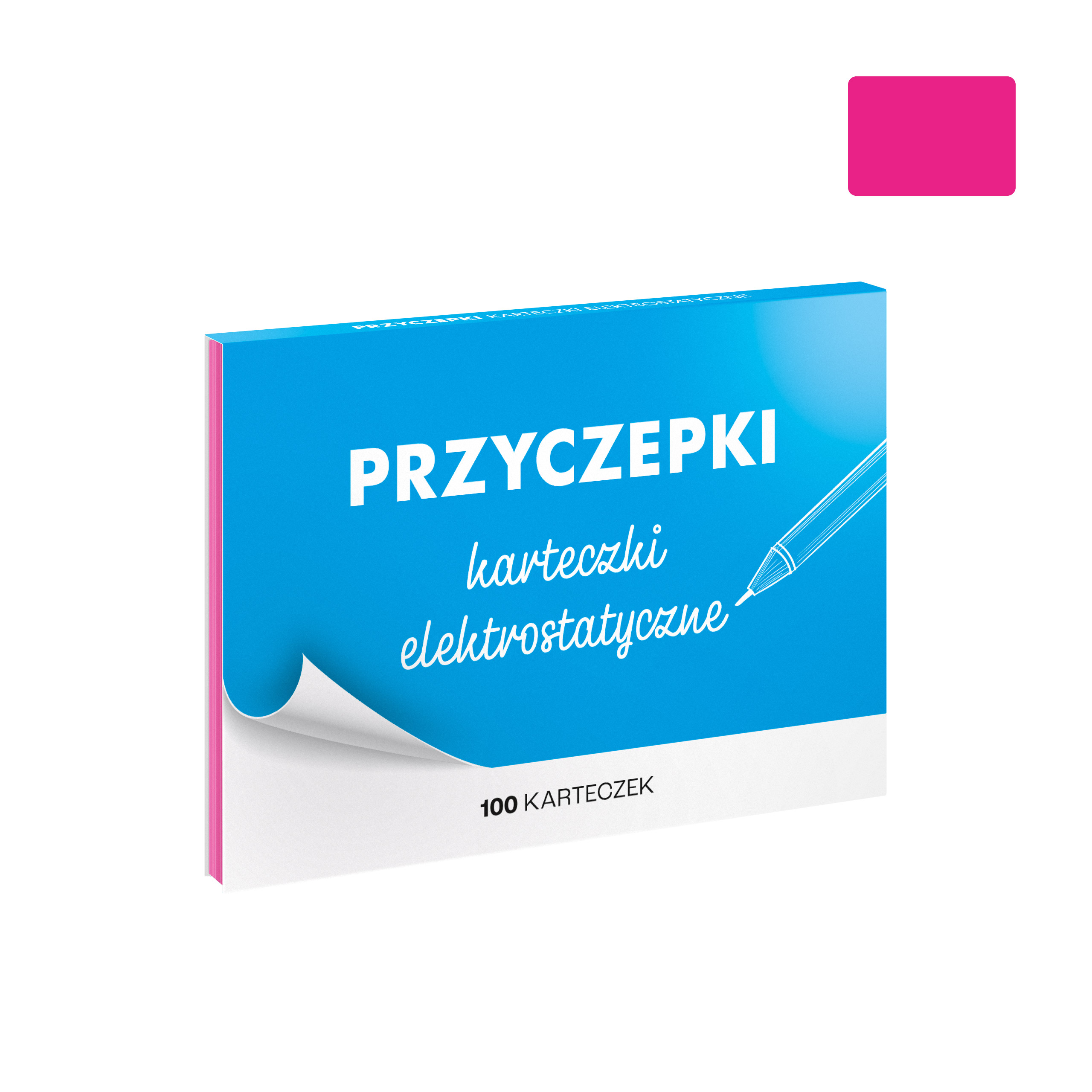 PRZYCZEPKI - różowe karteczki elektrostatyczne - 100 szt.