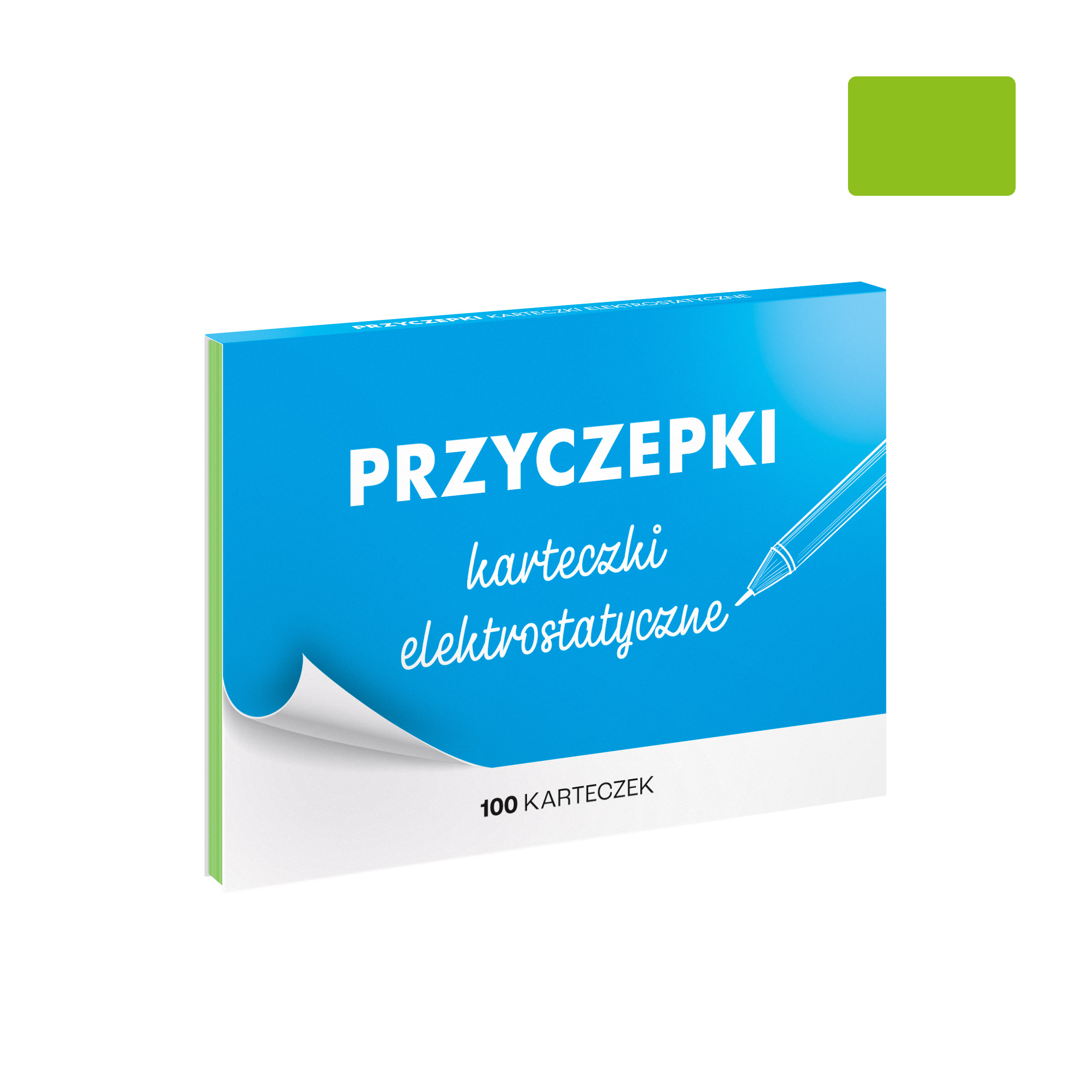 PRZYCZEPKI - zielone karteczki elektrostatyczne - 100 szt.