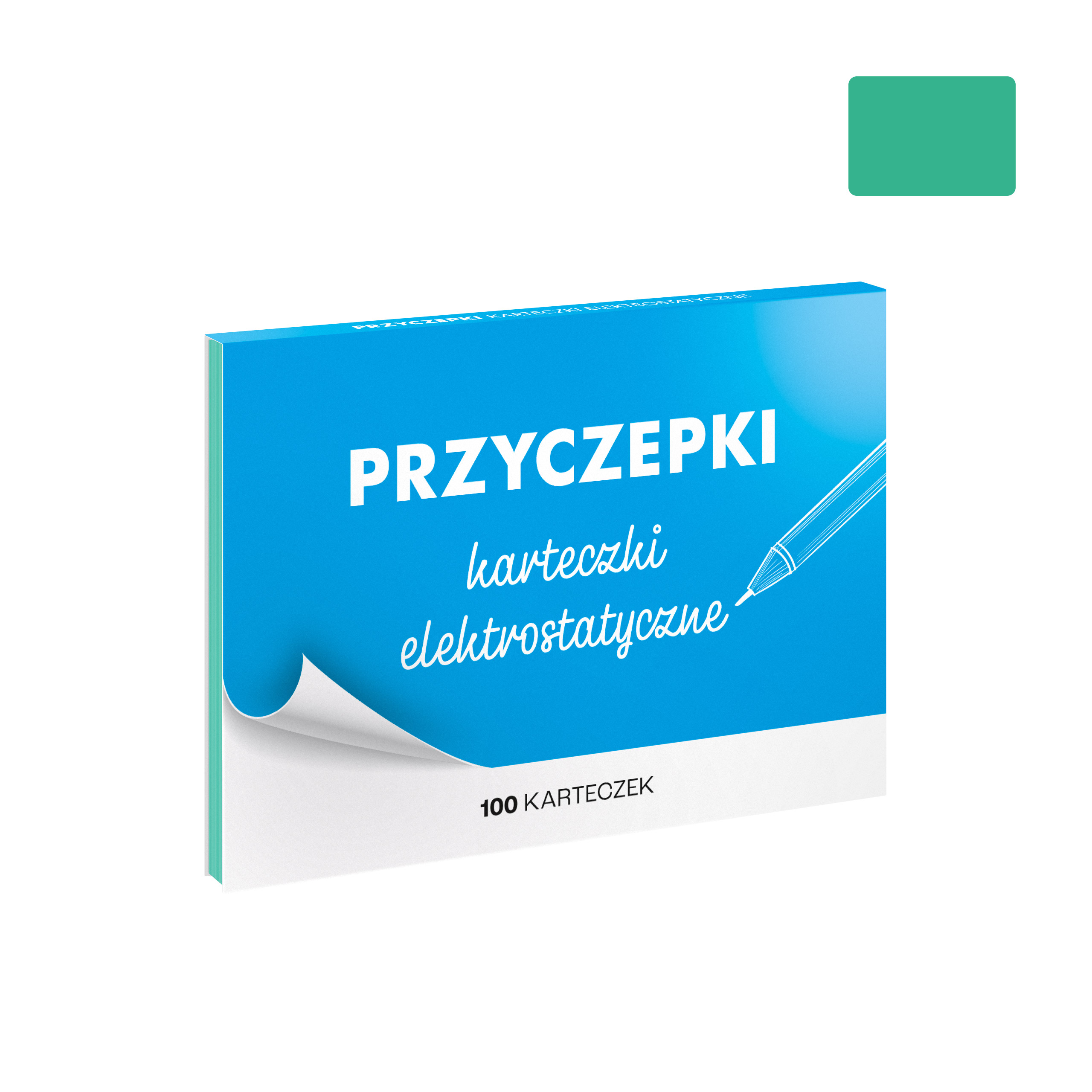 PRZYCZEPKI - turkusowe karteczki elektrostatyczne - 100 szt.